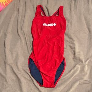 Women's Red Guard One Piece Swimsuit